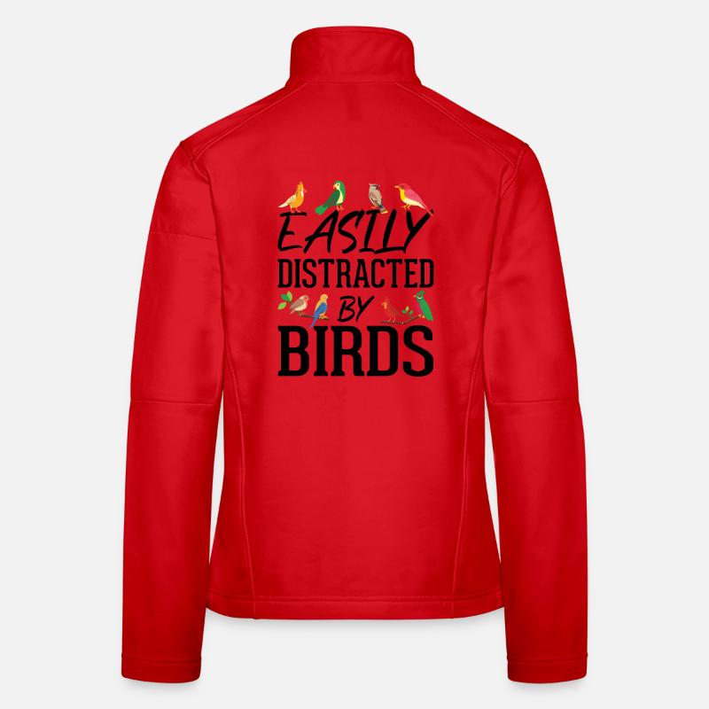 Facilement distrait par les oiseaux Veste en tissu softshell Femme