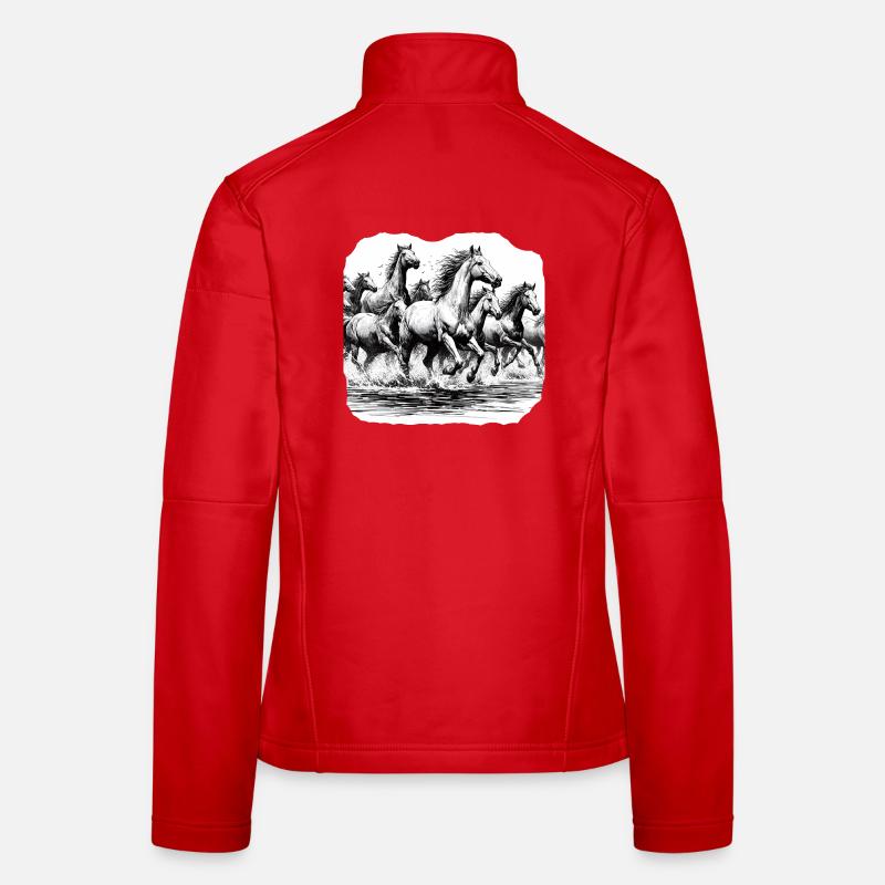 Les chevaux Veste en tissu softshell Femme