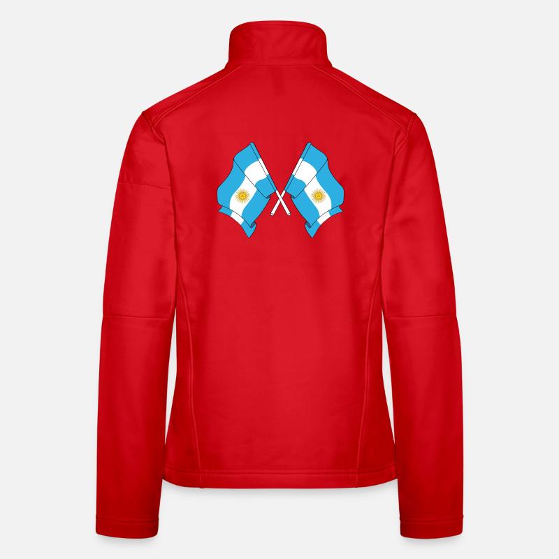 Deux drapeaux croisés de l’Argentine Veste en tissu softshell Femme