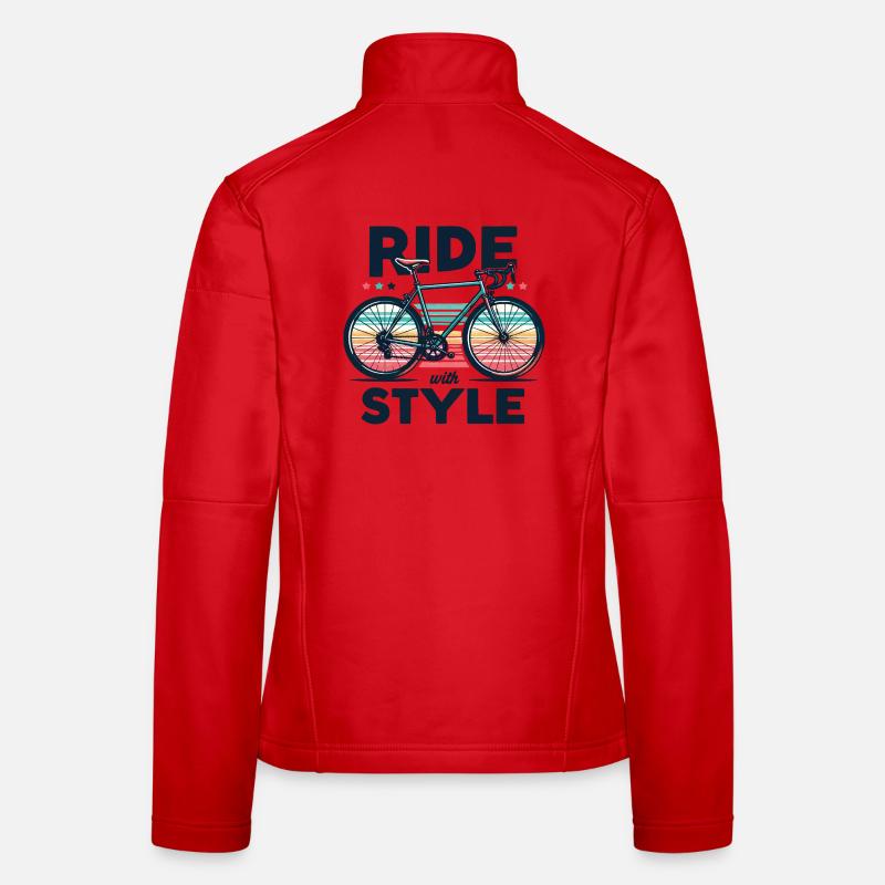 Roulez avec style : design de vélo Veste en tissu softshell Femme
