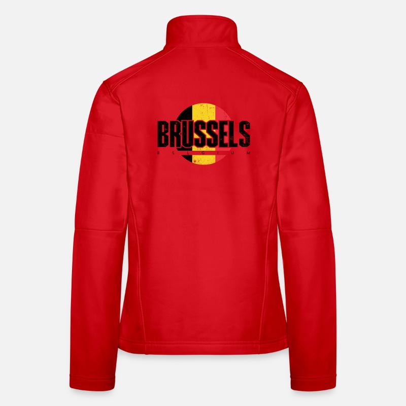 Geometrisches Sonnenuntergangs-Emblem - Frauen Softshelljacke - Rot