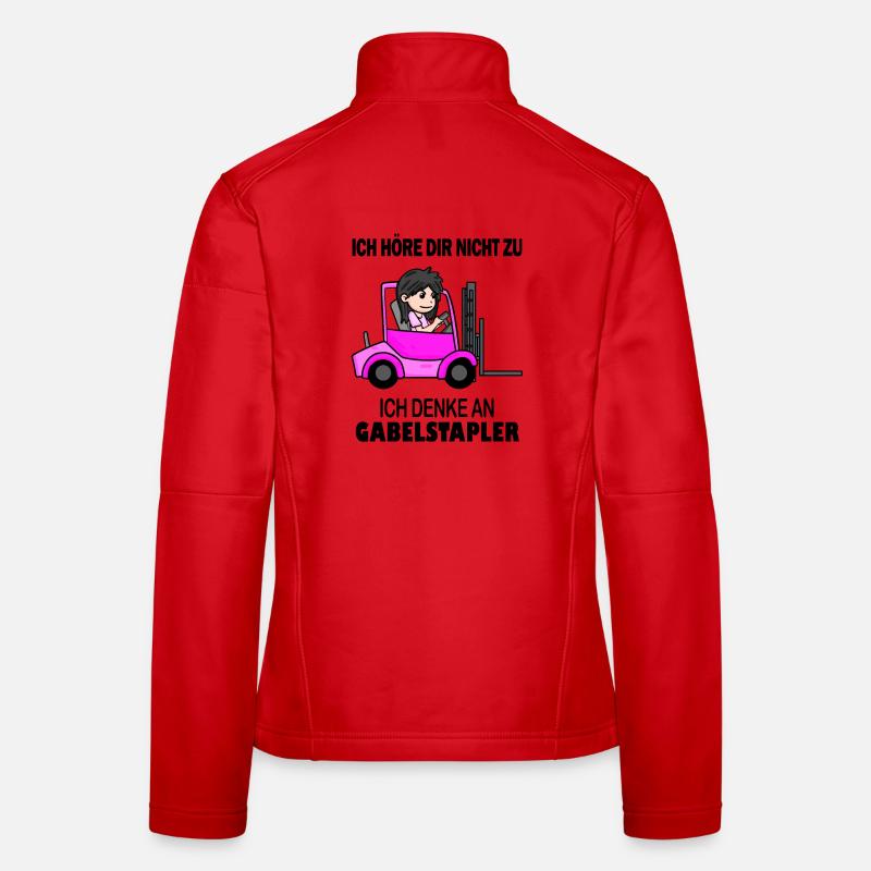 Staplerfahrerin Gabelstapler Lager Logistik Damen Frauen Softshelljacke