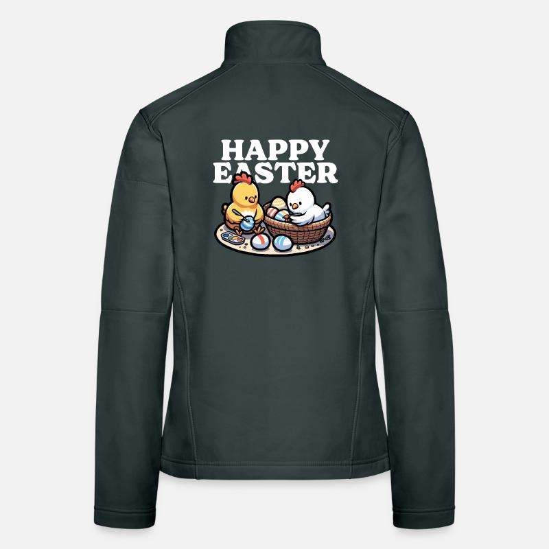 Happy Easter – Cute chicks paint Easter eggs Women's Softshell Jacket