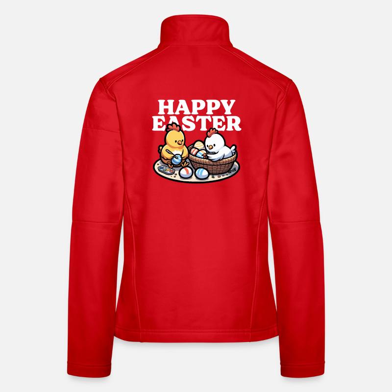 Happy Easter – Cute chicks paint Easter eggs Women's Softshell Jacket