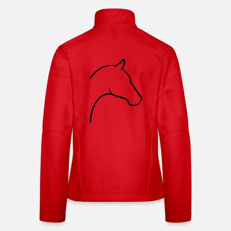 Pferd Kopf Symbol Umriss - Frauen Softshelljacke - Rot
