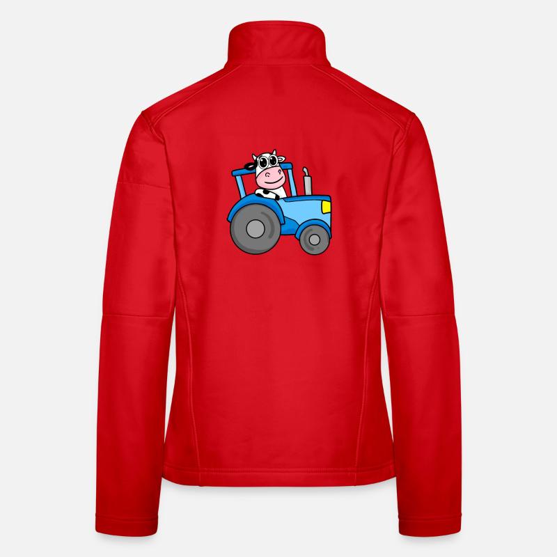 Kuh Traktor Bauernhof Frauen Softshelljacke