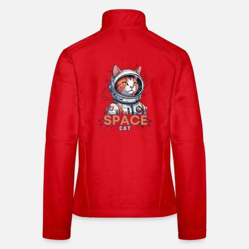 Space Cat Astronaut - Frauen Softshelljacke - Rot