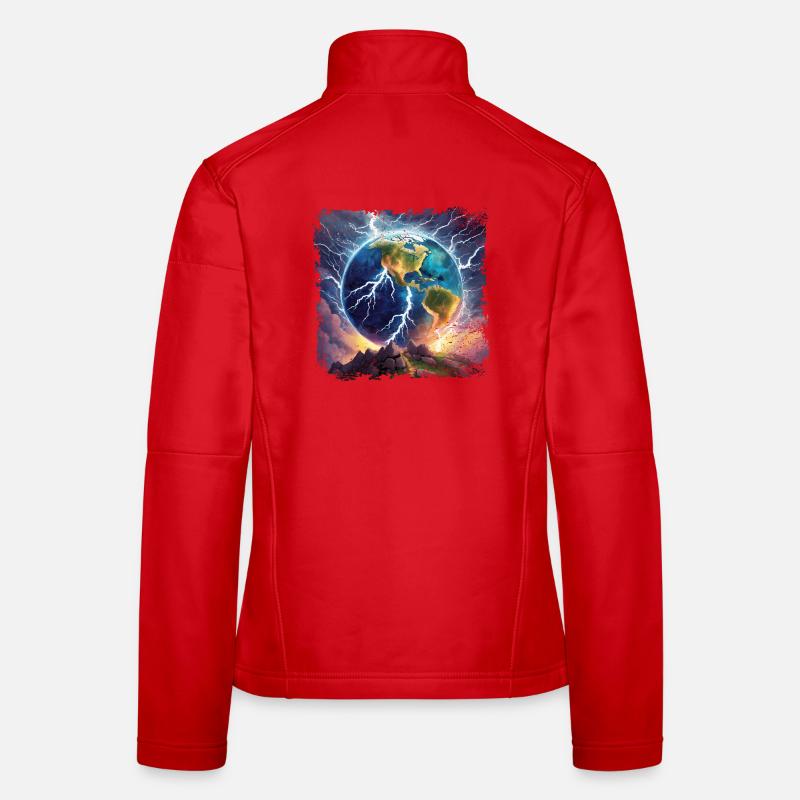 Globe strewn with lightning Women's Softshell Jacket