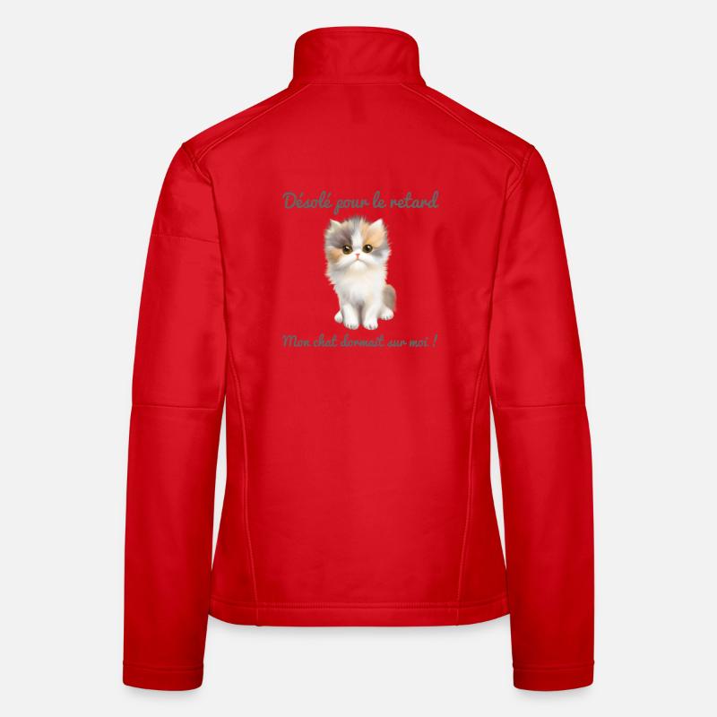 Mon chat dormait sur moi  Veste en tissu softshell Femme