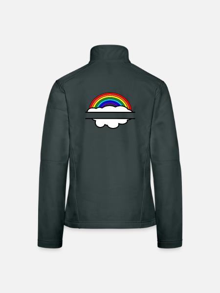Rainbow cloud name banner - Women's Softshell Jacket - red - Back