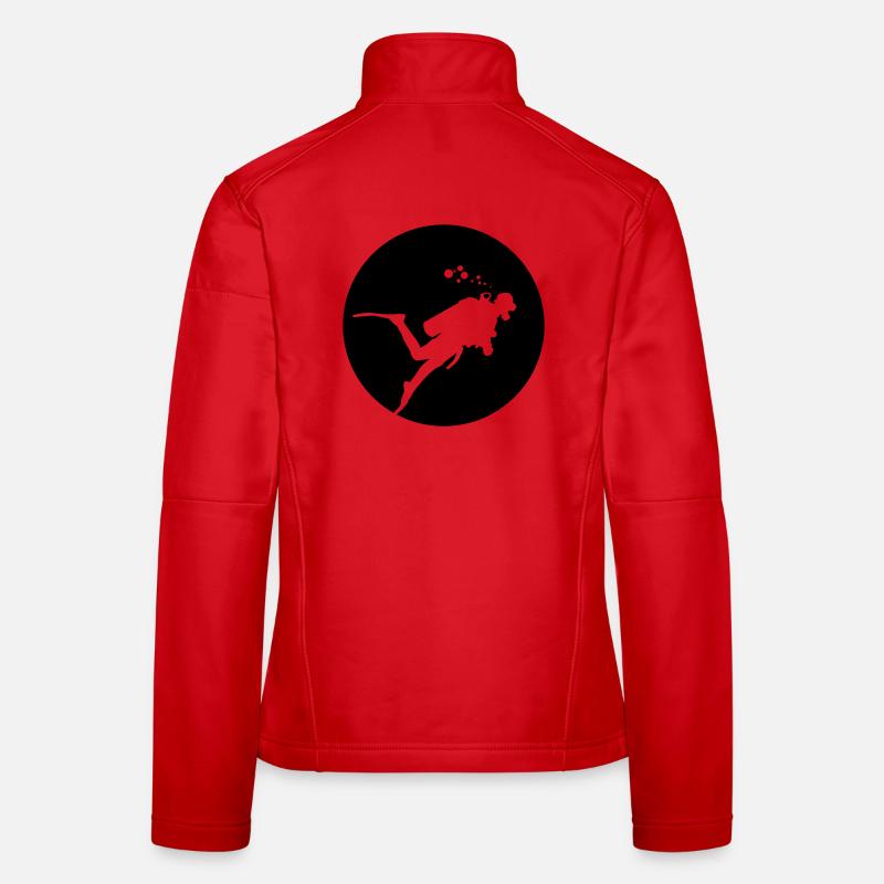 Scuba Diver in Circle Women's Softshell Jacket