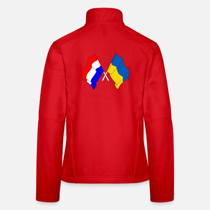 Drapeau des Pays-Bas et drapeau de l’Ukraine Veste en tissu softshell Femme