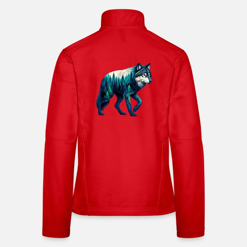 Wolf - Frauen Softshelljacke - Rot