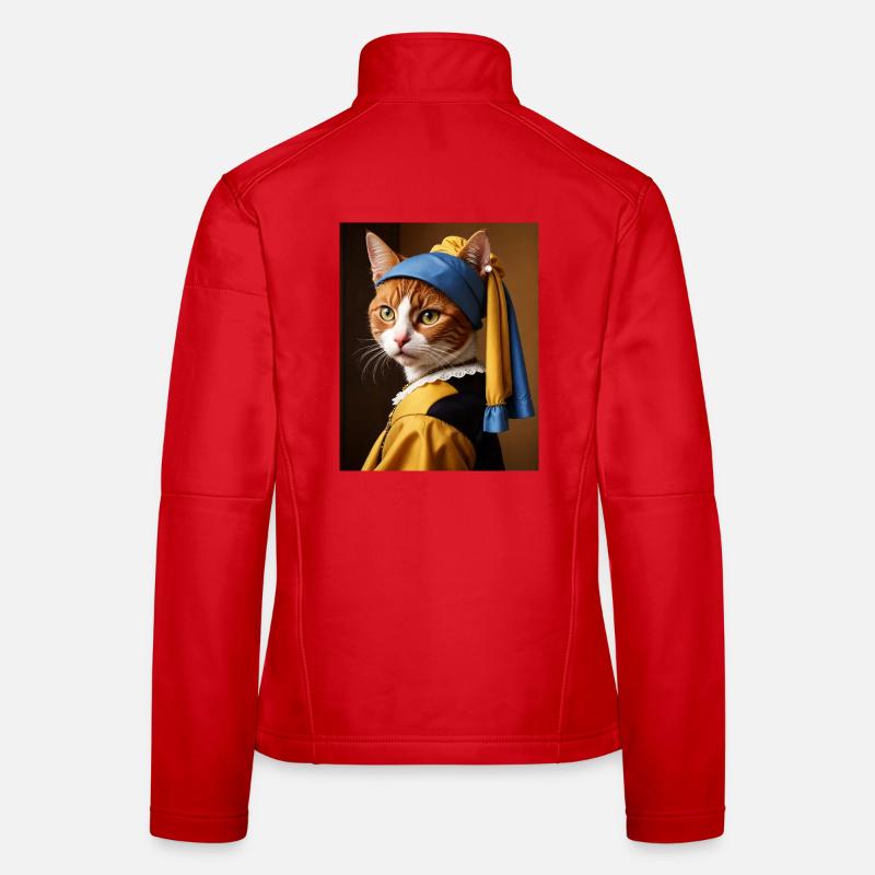 Le chat à la perle boucle d’oreille Veste en tissu softshell Femme