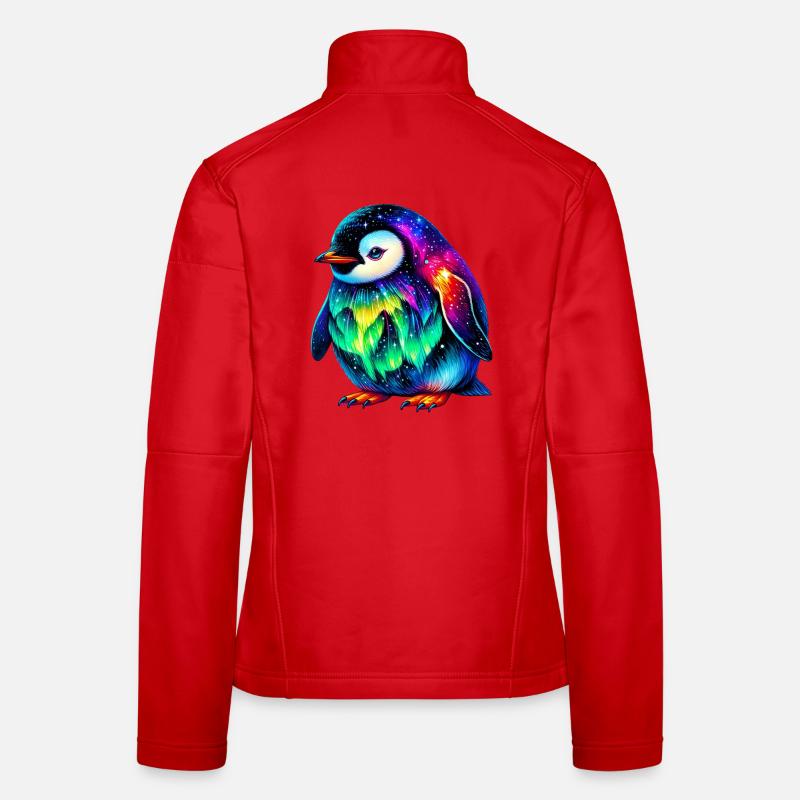 Aurora Borealis Penguin Women's Softshell Jacket