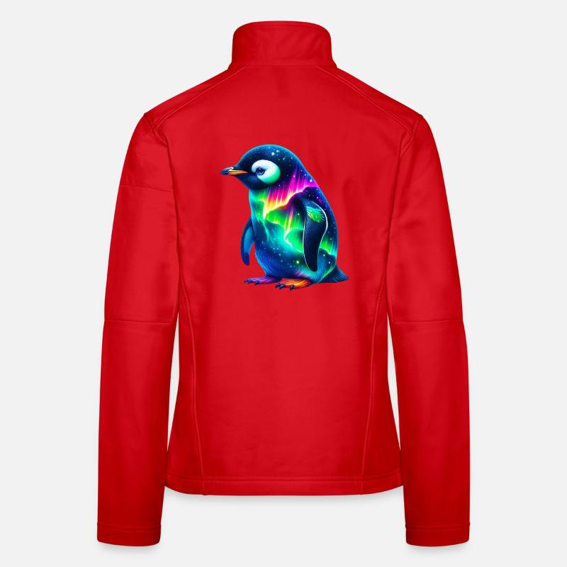 Aurora Borealis Pinguin Frauen Softshelljacke