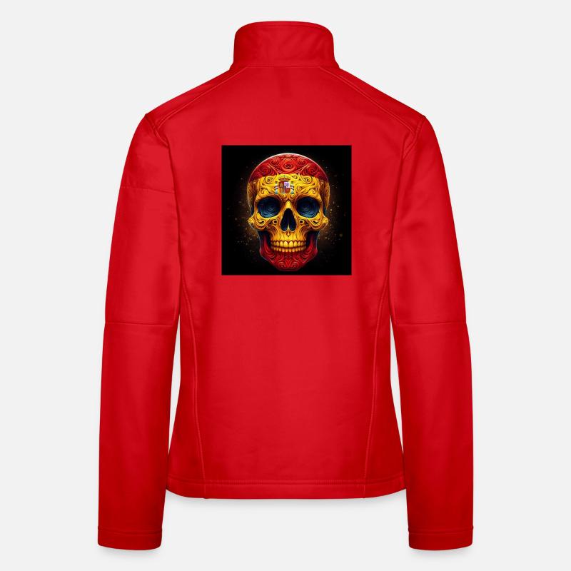 Crâne peint avec le drapeau de l’Espagne Veste en tissu softshell Femme