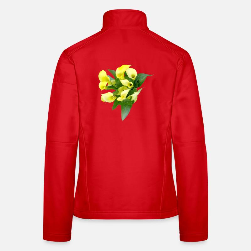 Zarte Gelbe Calla Blüten - Frauen Softshelljacke - Rot