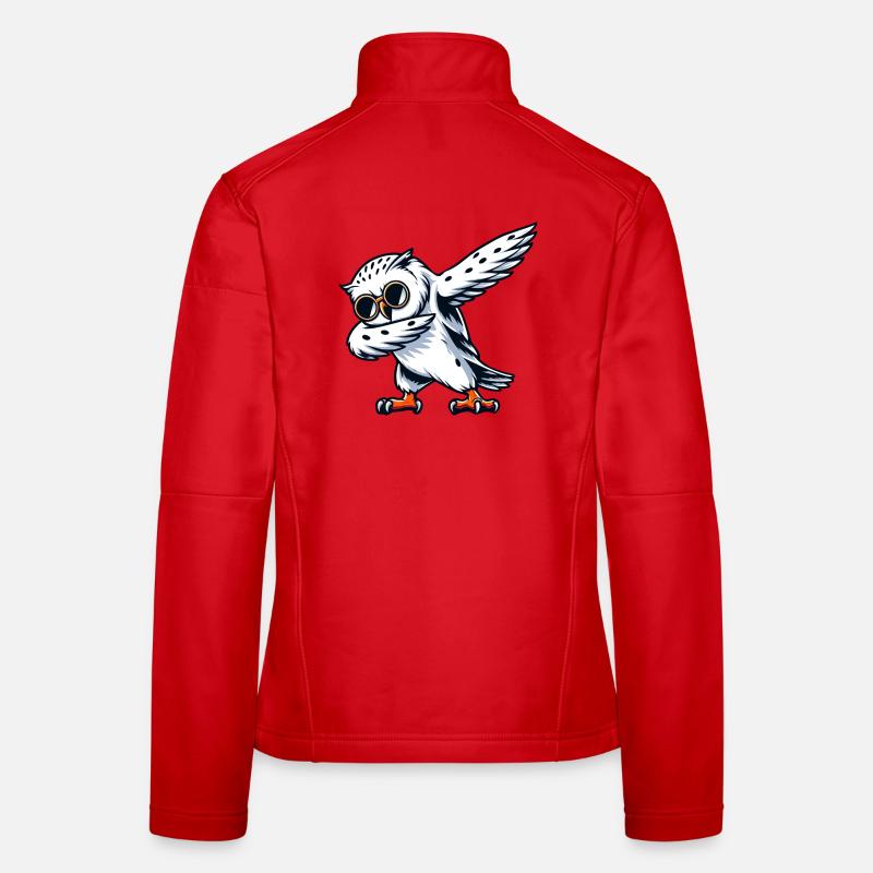 Cool Snowy Owl Dabbing Pose Women's Softshell Jacket