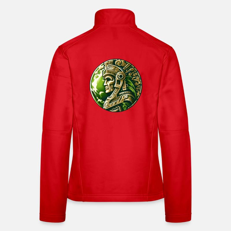 Ancient Aztec Warrior Gold Earth Women's Softshell Jacket