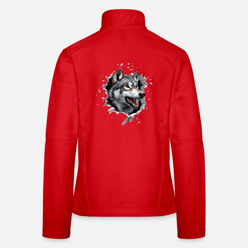Lustiger Wolfshund Frauen Softshelljacke