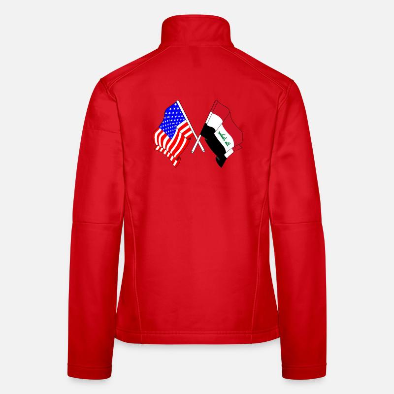 Drapeau des États-Unis et drapeau de l’Irak Veste en tissu softshell Femme