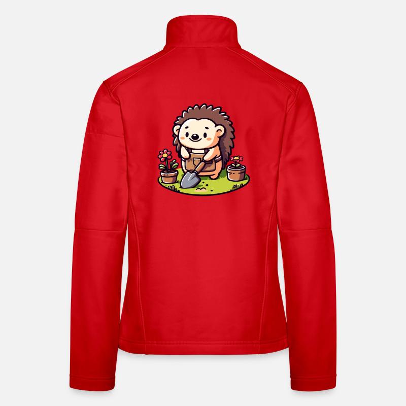 Igelgärtner: Der Blütenkumpel - Frauen Softshelljacke - Rot