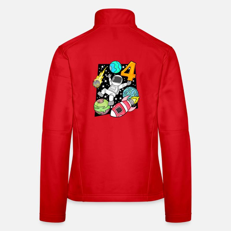 4 Anniversaire Garçon Astronaute Fusée Espace Veste en tissu softshell Femme