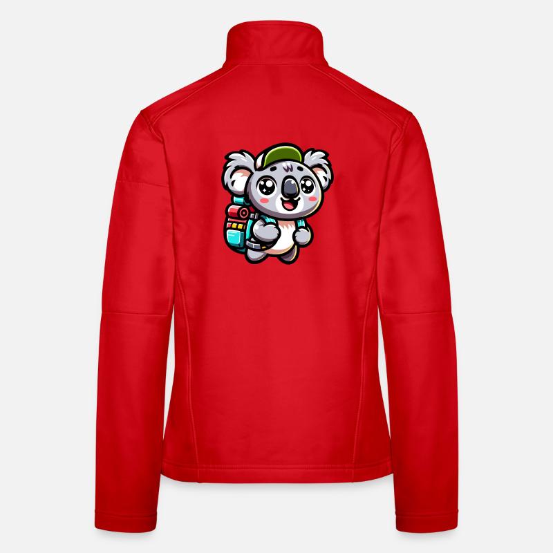 Adventurous Koala Backpacker Illustration Women's Softshell Jacket