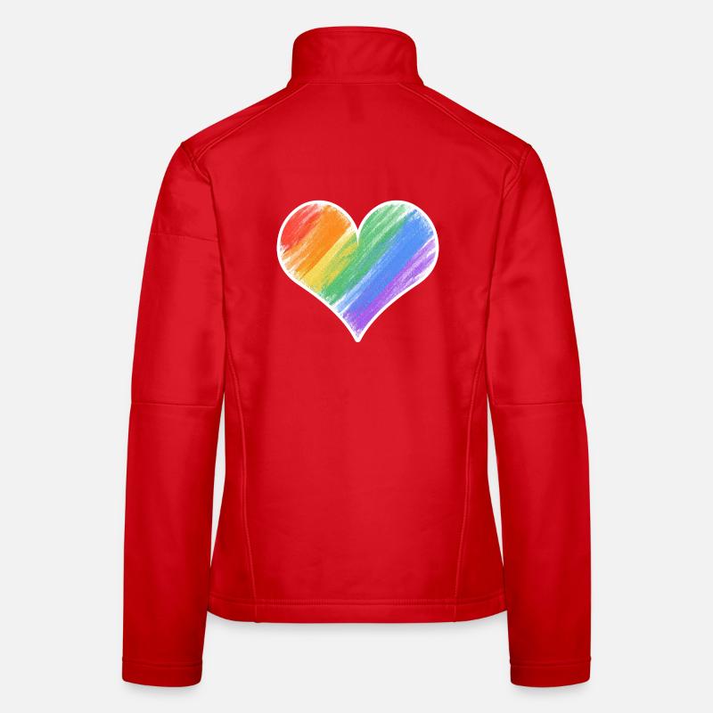 Regenbogenherz Farbstrich Frauen Softshelljacke