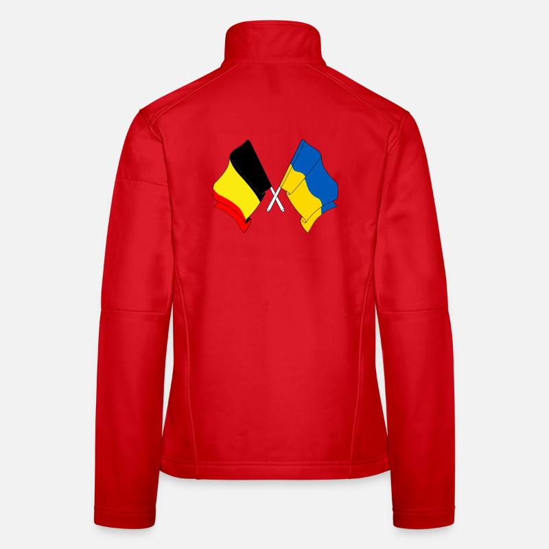 Drapeau de la Belgique, drapeau de l’Ukraine Veste en tissu softshell Femme