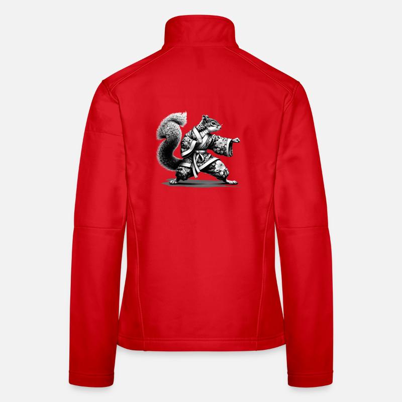 Squirrel with kimono in a kung fu position Women's Softshell Jacket