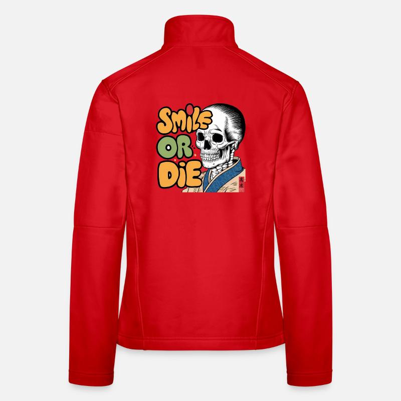 Skelettor mit optimistischer Botschaft Frauen Softshelljacke