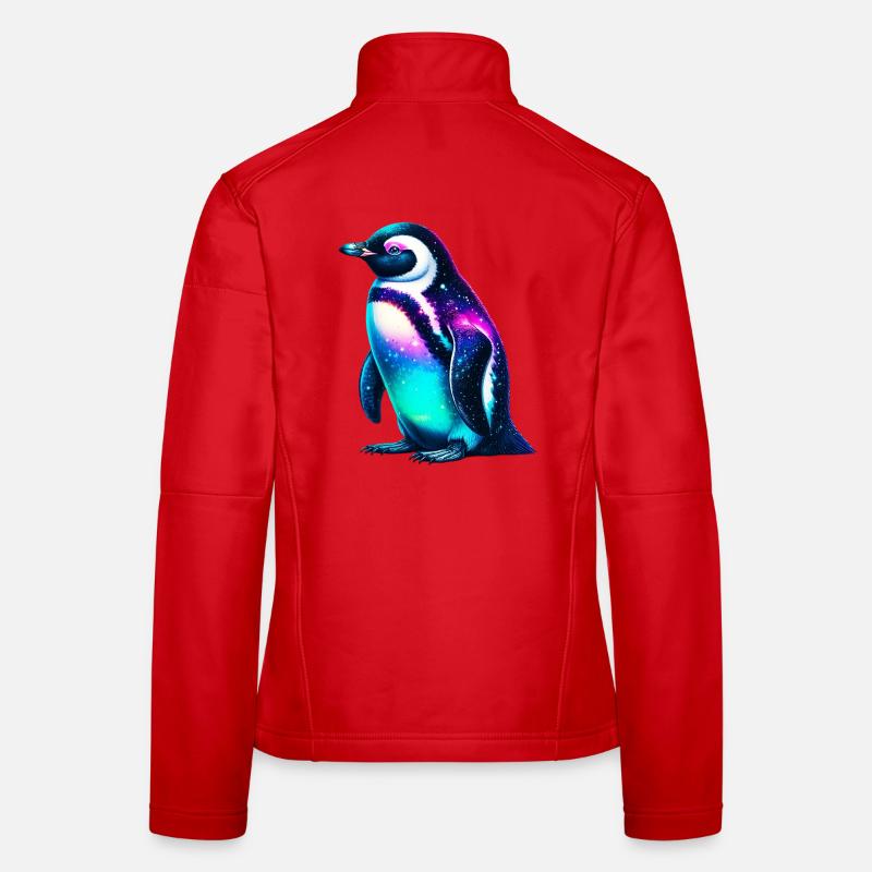 Aurora Borealis Penguin Women's Softshell Jacket