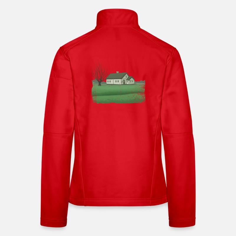 House with bare tree dirty effect Women's Softshell Jacket