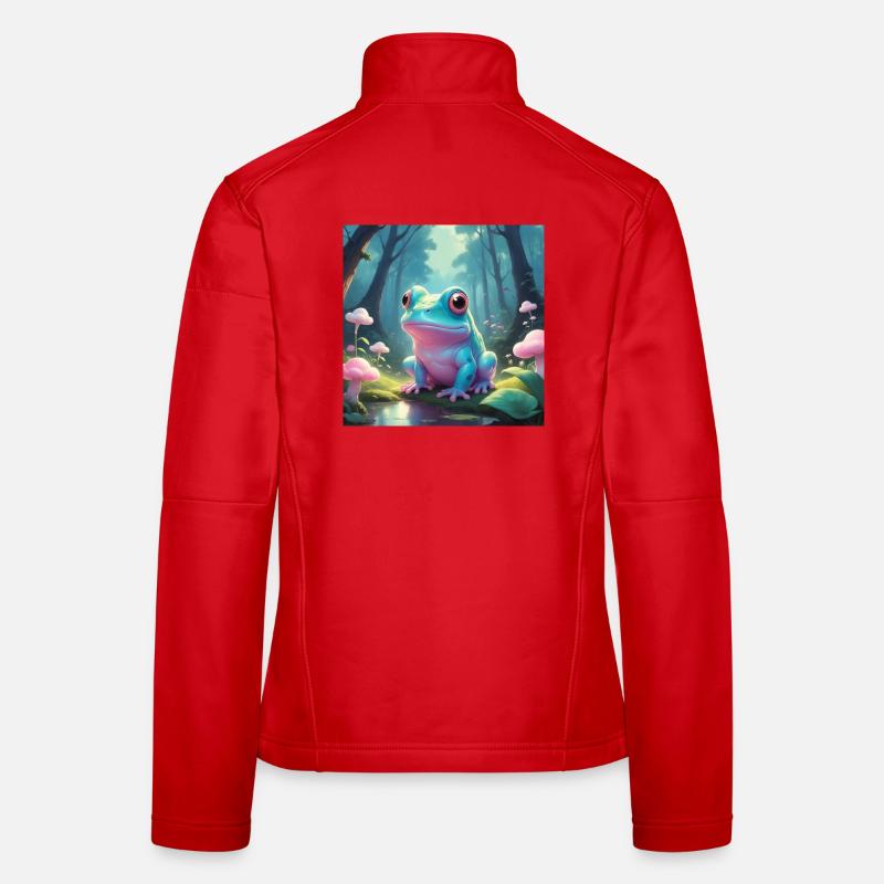 Grenouille dans la forêt de conte de fées Veste en tissu softshell Femme