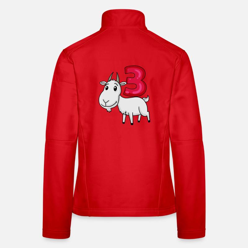 3rd Birthday Motif Goat - Three Years Old Women's Softshell Jacket
