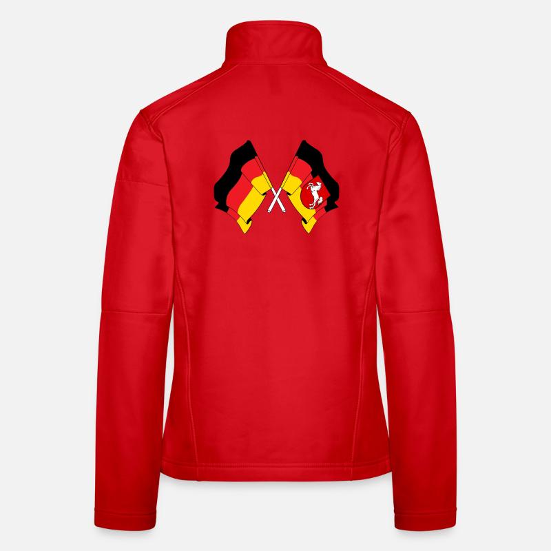 Drapeau de l’Allemagne et drapeau de la Basse-Saxe croisés Veste en tissu softshell Femme