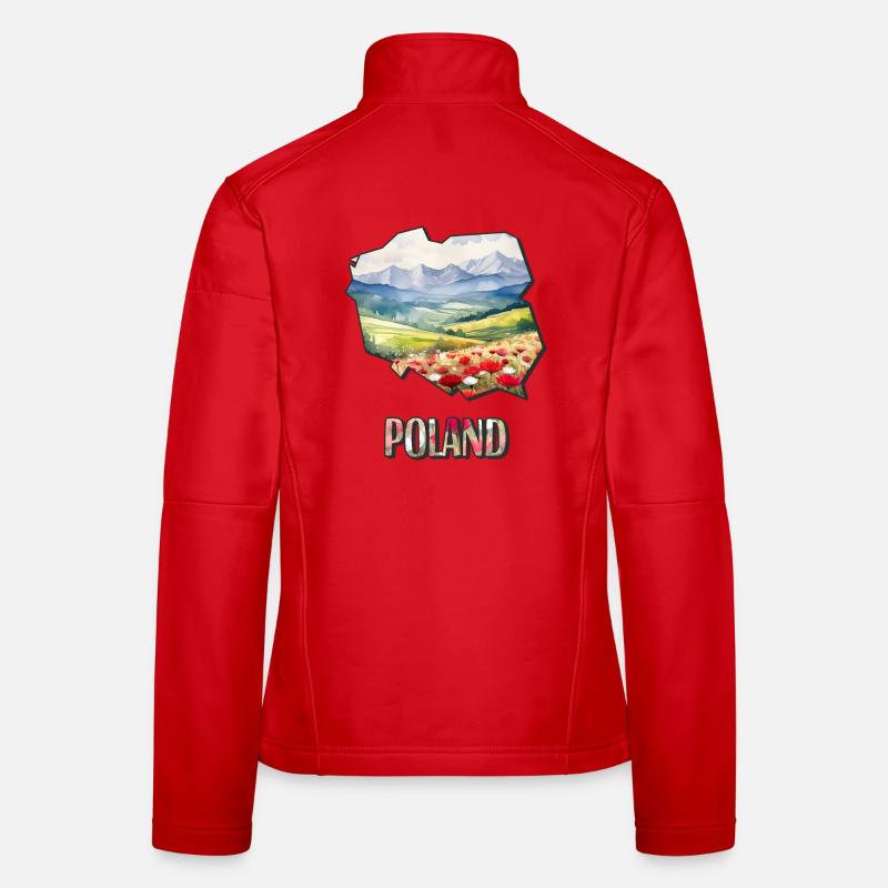 Carte à l’aquarelle Pologne Veste en tissu softshell Femme