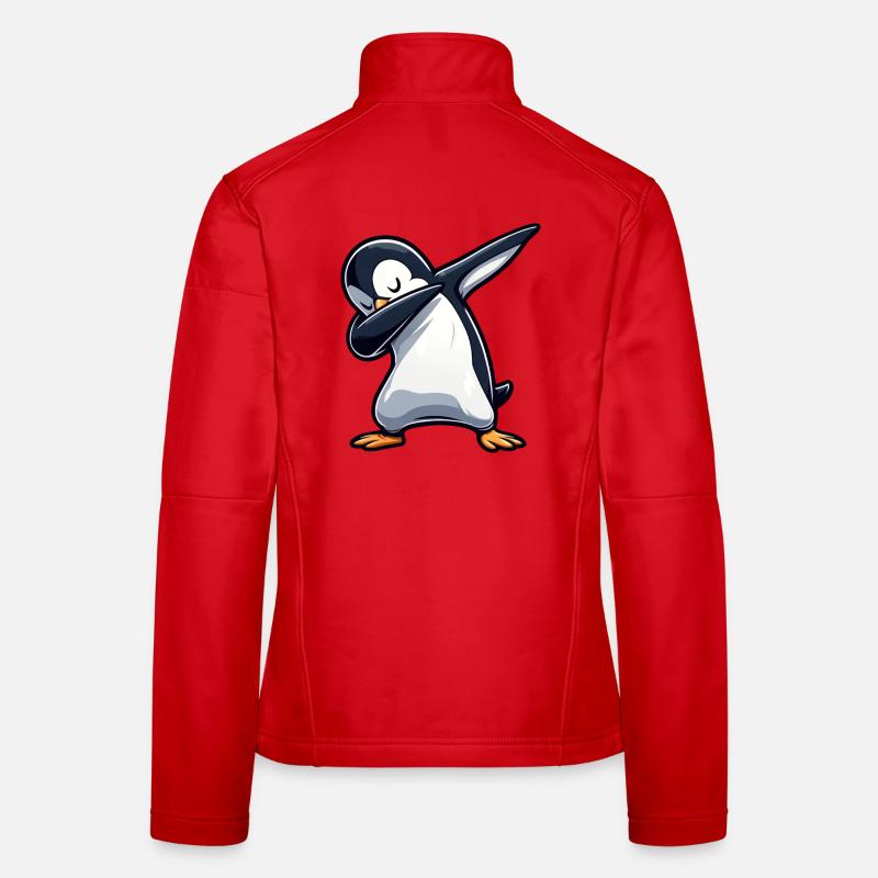Cool Penguin Dabbing Dancing Relaxed Fun Women's Softshell Jacket