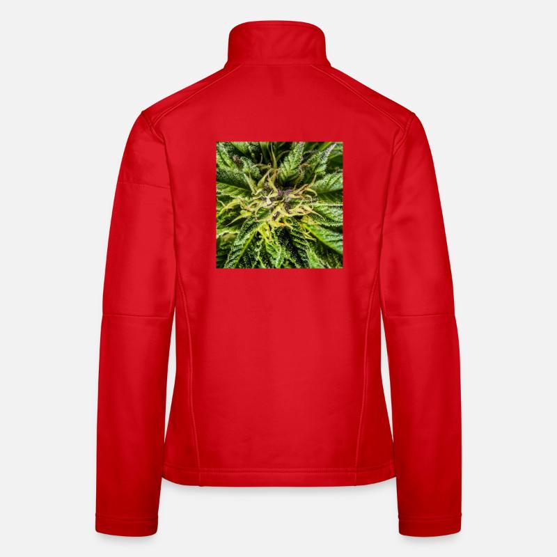 Les fleurs de cannabis, la marijuana, c’est tellement vert Veste en tissu softshell Femme