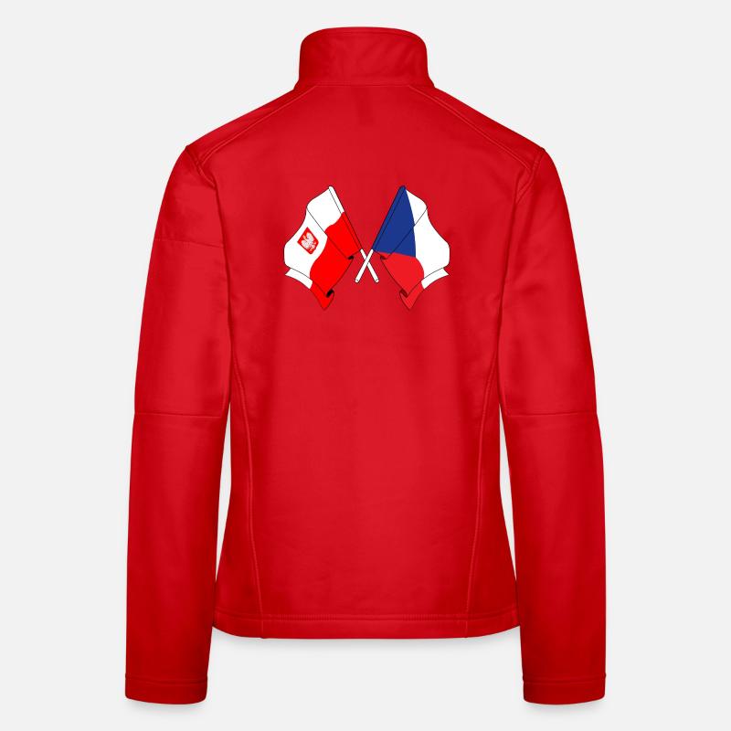 Drapeau Pologne, République tchèque Veste en tissu softshell Femme