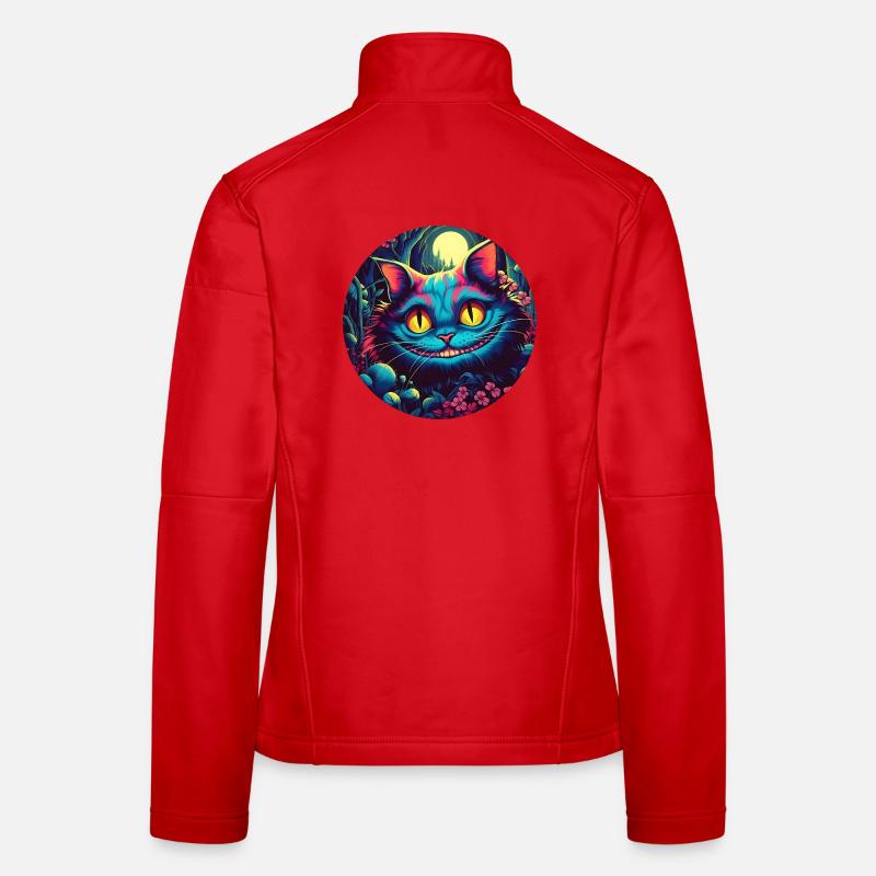 Cheshire Cat Alice in Wonderland Magic forest - Women's Softshell Jacket - red