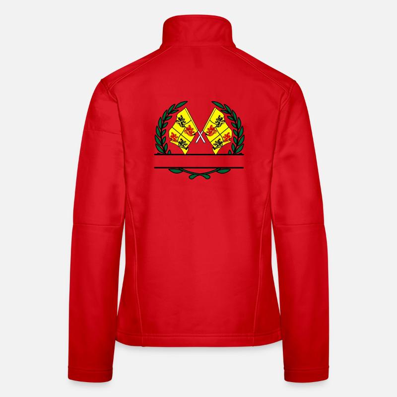 Drapeaux du Hainaut en bannière de couronne de laurier Veste en tissu softshell Femme