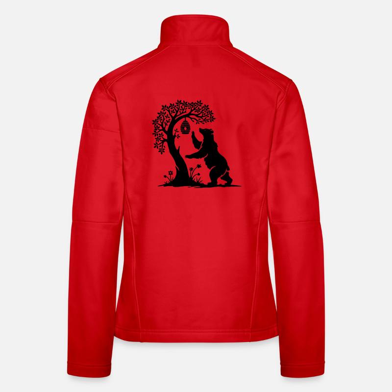 charming bear as a honey thief on a beehive Women's Softshell Jacket