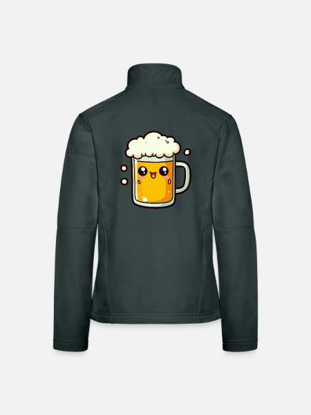 Comic Bier - Frauen Softshelljacke - Rot - Hinten