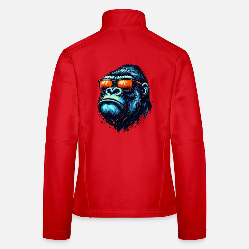 Gorilles avec lunettes de soleil Veste en tissu softshell Femme
