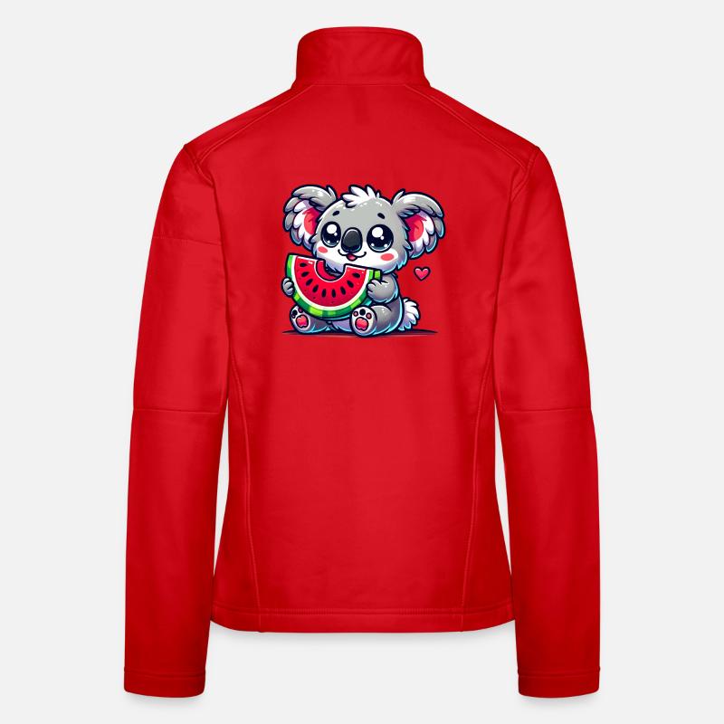 L’adorable koala déguste un morceau de pastèque Veste en tissu softshell Femme