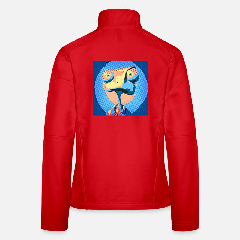 Pop Art Chameleon in Neon Colors - Women's Softshell Jacket - red