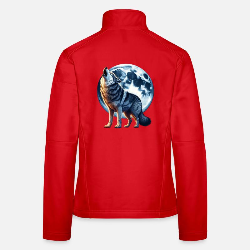 Wolf howls at the full moon Women's Softshell Jacket
